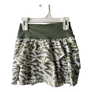 💕Aerie Green Leopard Print Ruffle Athletic‎ Skort Womens Size Xs
